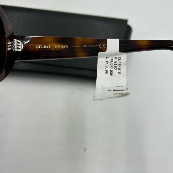 Women's Celine Havana brown crystal sunglasses made in Italy - Picture 4 of 8
